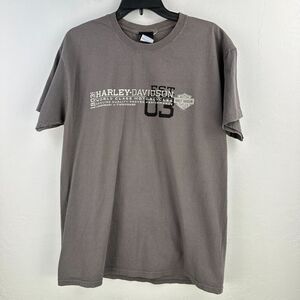 Harley Davidson Tshirt Men L Gray Cotton World Class Motorcycle Budapest Hungary